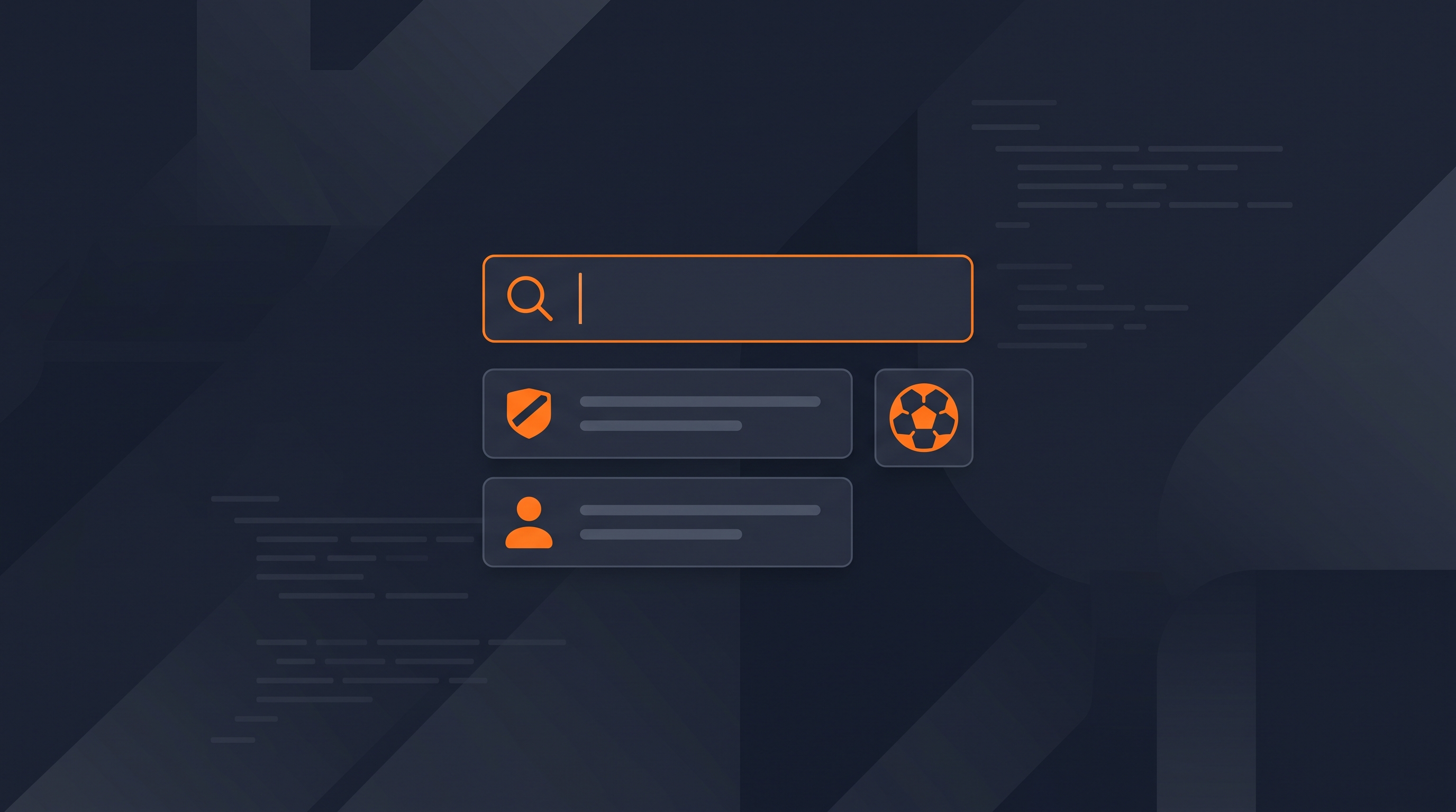 Illustration of a search bar showing combined team and player results